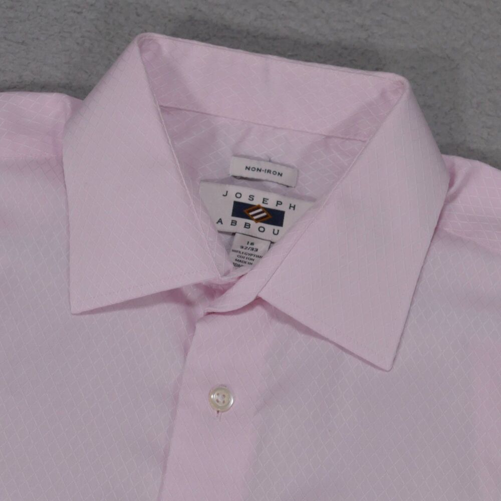 Joseph Abboud Shirt Mens 16 32/33 Pink Button Up Long Sleeve
